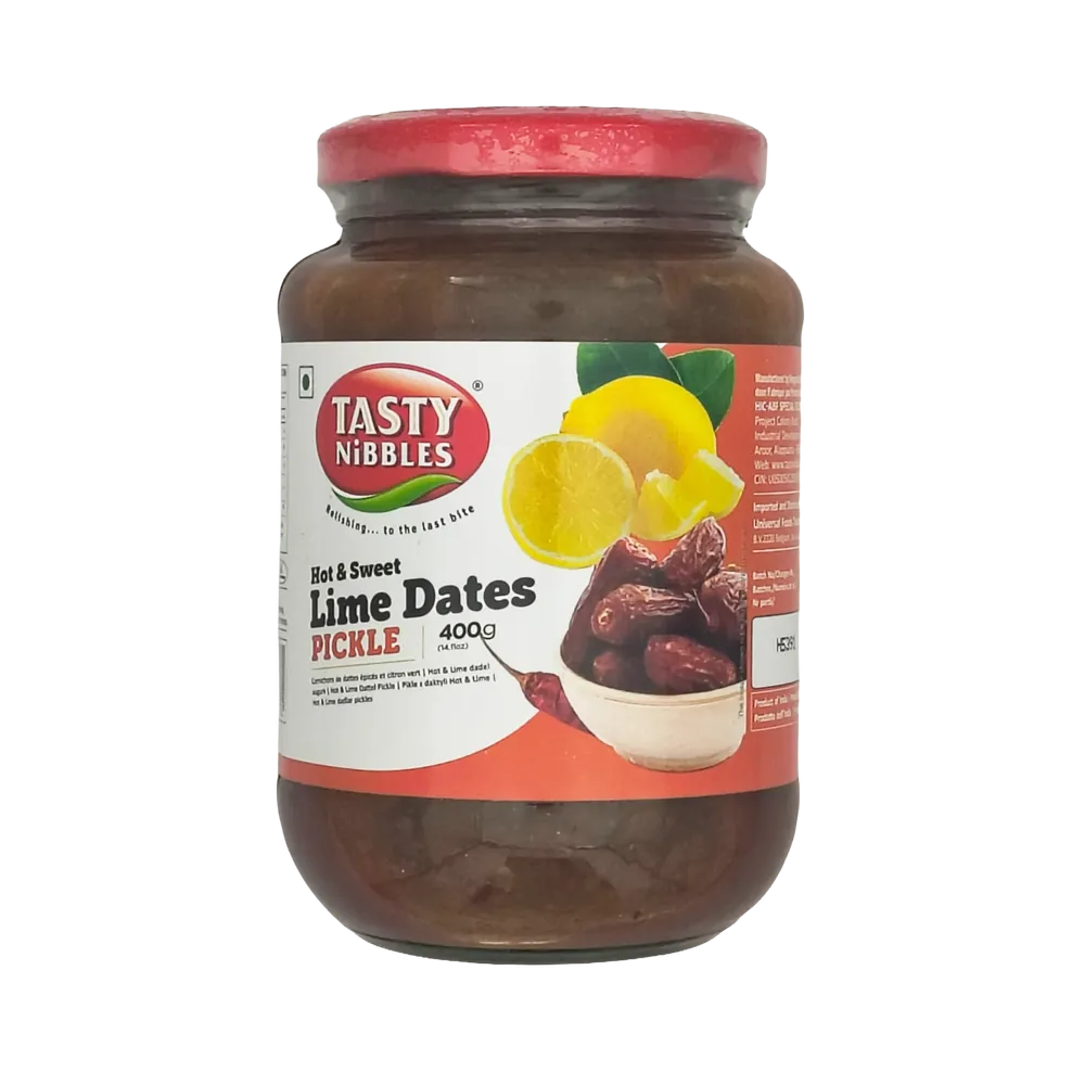 Hot & Sweet Lime Dates Pickle Tasty Nibbles 400g