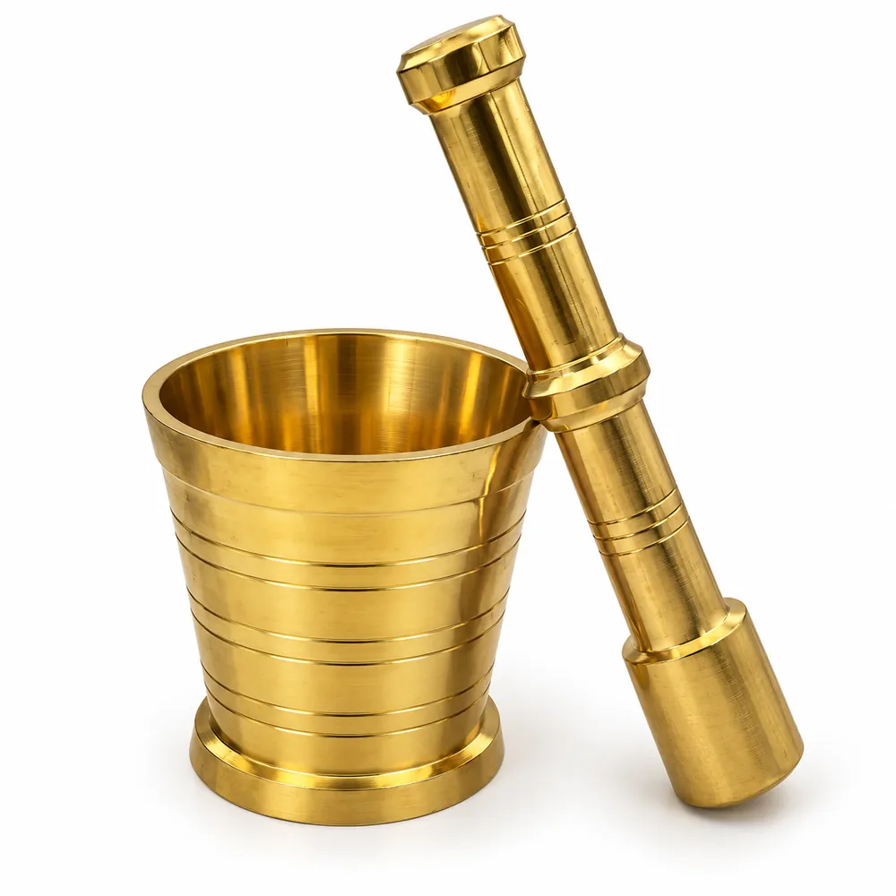 Mosiężny moździerz do przypraw z tłuczkiem Brass Mortar and Pestle
