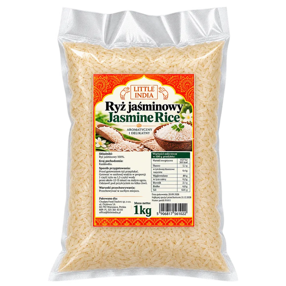 Ryż jaśminowy aromatyczny Jasmine Rice Little India 1kg
