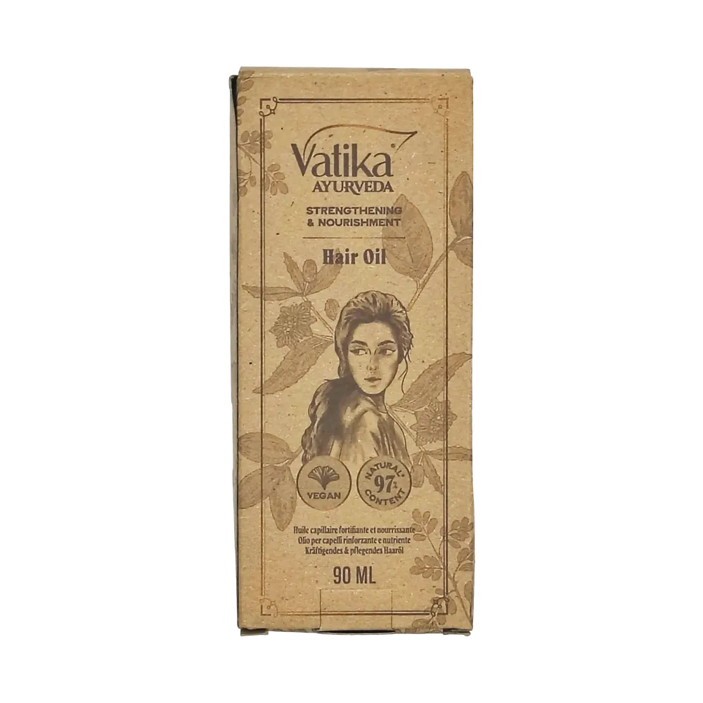 Ajurwedyjski olejek wzmacniający i odżywiający do włosów Strengthening & Nourishment Hair Oil Vatika Ayurveda 90ml