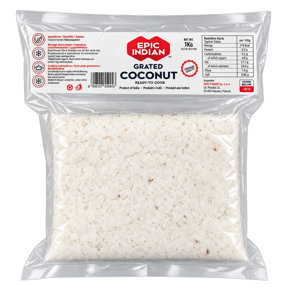 Mrożony tarty kokos Frozen Grated Coconut Epic Indian 1kg
