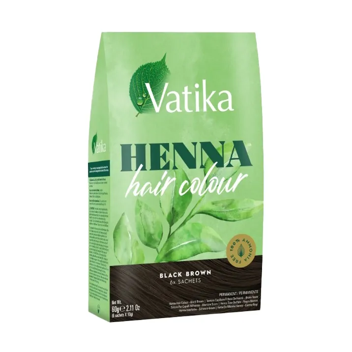 Farba do włosów czarny brąz Henna Hair Color Dabur Vatika 60g