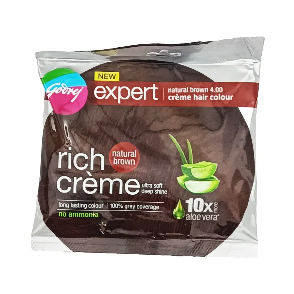 Farba krem do włosów naturalny brąz Natural Brown Godrej Expert 20g+20ml