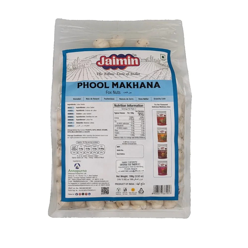 Prażone nasiona lotosu Phool Makhana Jaimin 100g