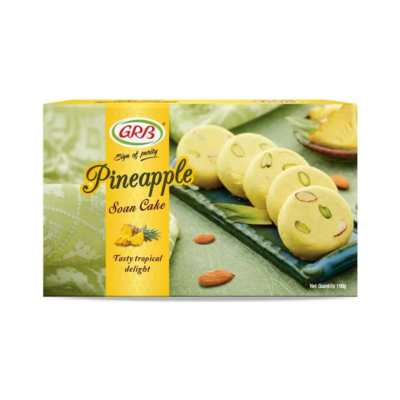 Indian dessert with pineapple flavor Pineapple Soan Cake GRB 100g