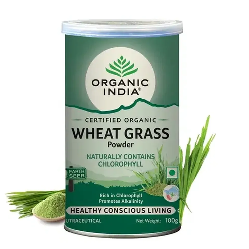 Preparat ziołowy trawa pszeniczna Wheatgrass Powder Organic India 100g