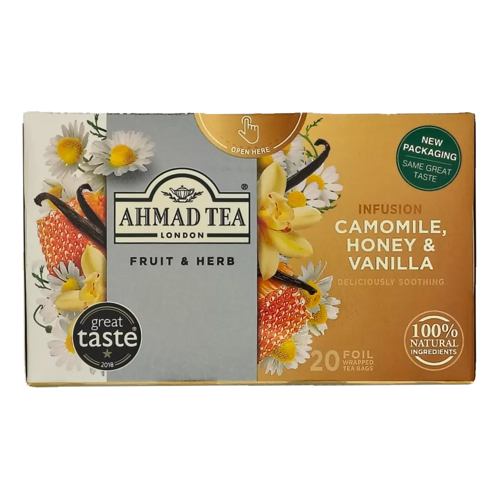 Fruit & Herb Infusion Camomile, Honey & Vanilla Ahmad Tea 20 Tea Bags