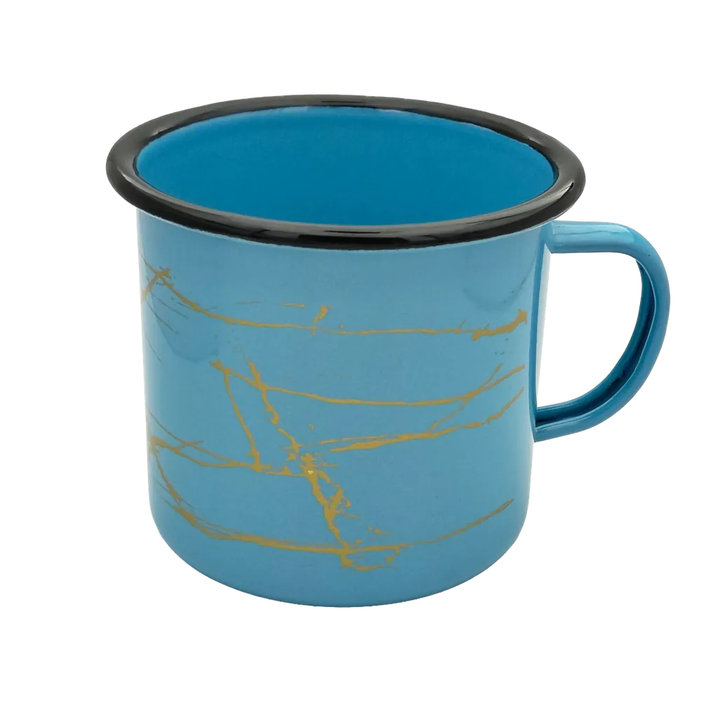 Niebieski kubek emaliowany z uchem Enamel Mug Sunlight 0,5L