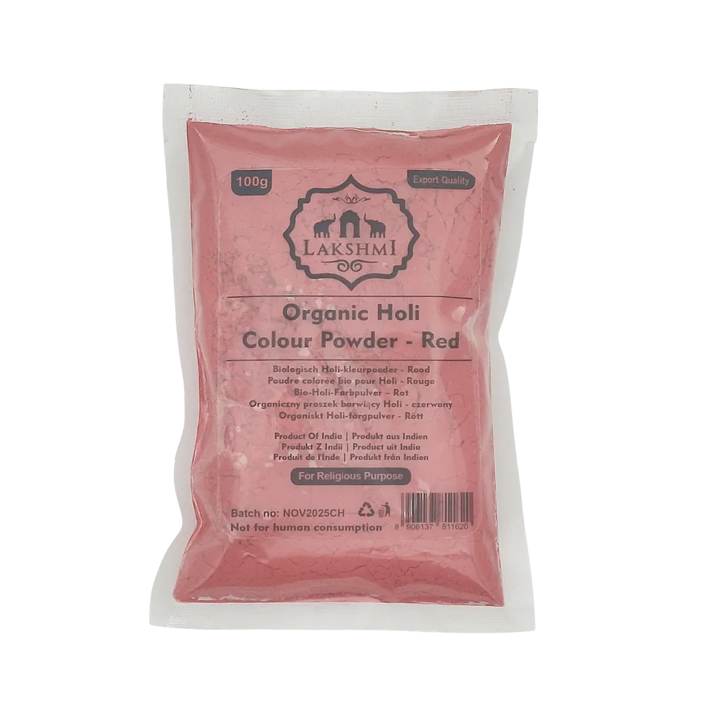 Red Organic Holi Colour Powder Lakshmi 100g