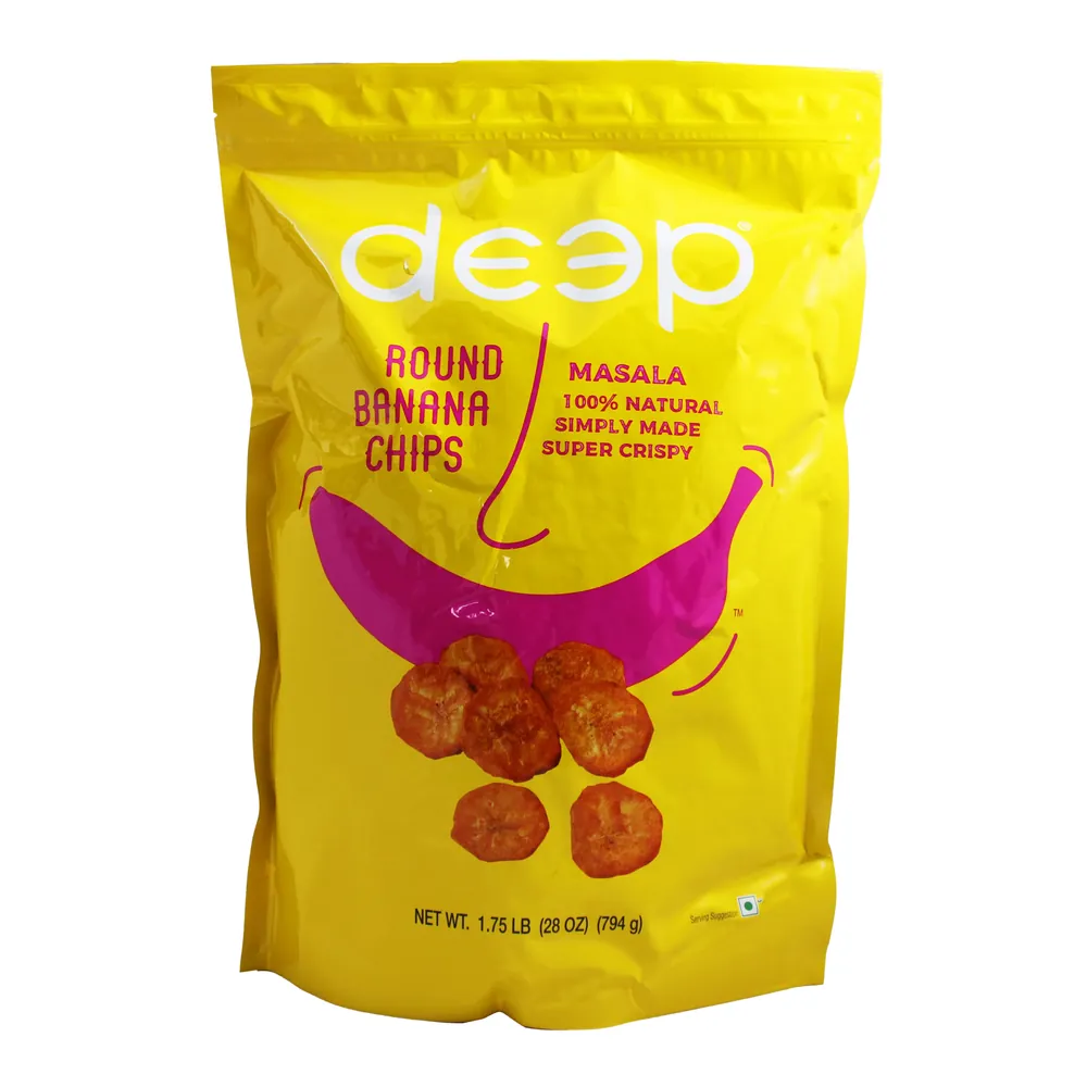 Okrągłe chipsy bananowe z przyprawami Round Banana Chips Masala Deep 797g