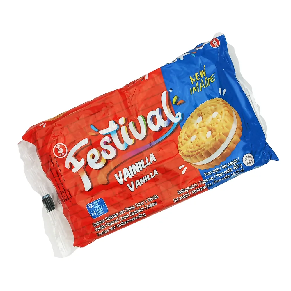 Vanilla Flavored Cream Sandwich Cookies Festival Vainilla Noel 360g