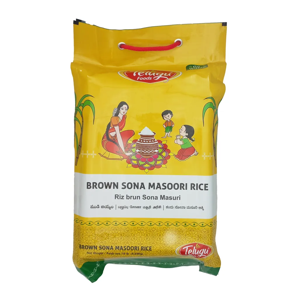 Brown Sona Masoori Rice Telugu Foods 4,54kg