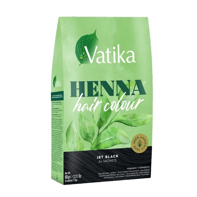 Farba do włosów kruczoczarny Henna Hair Color Dabur Vatika 60g
