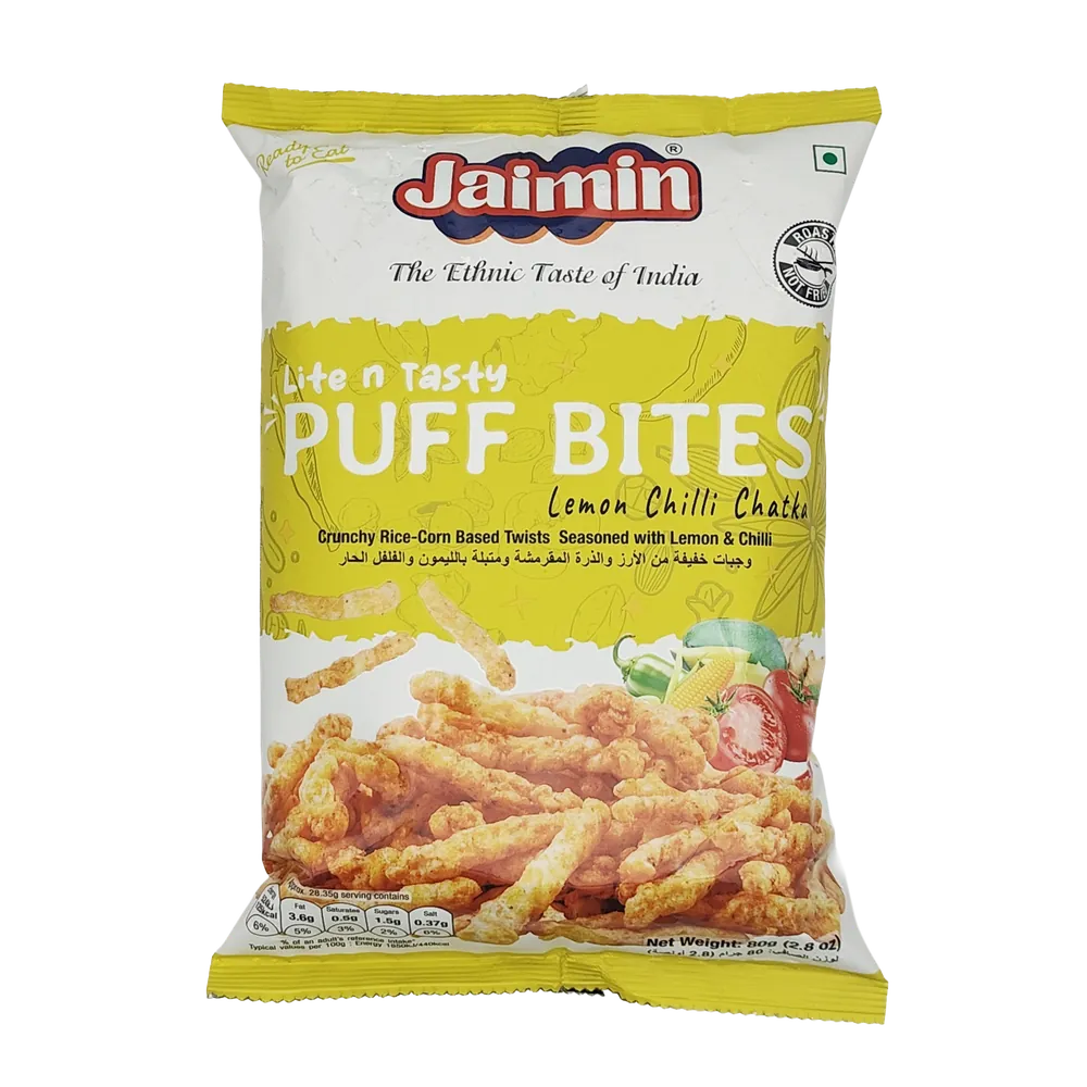 Indyjska przekąska Puff Bites Lemon Chilli Chatka Jaimin 80g