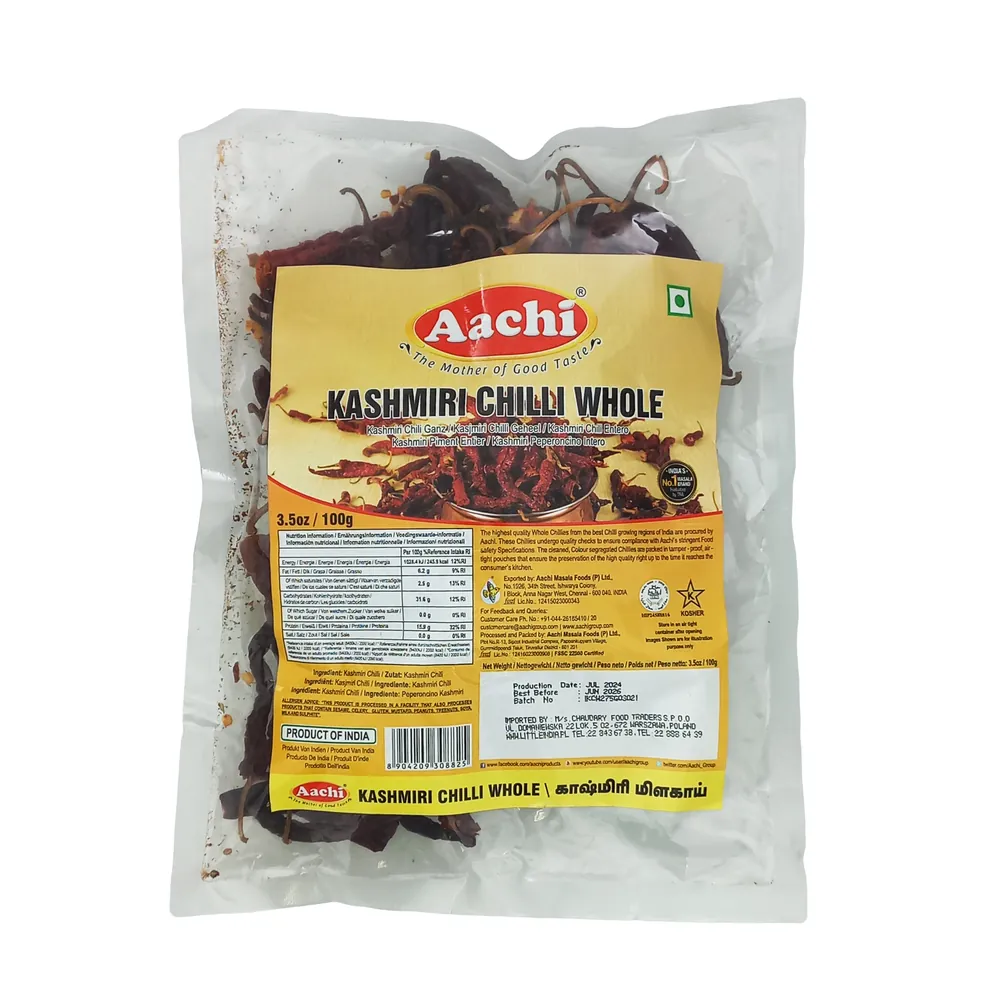 Dried Kashmiri Chilli Spice Whole Aachi 100g