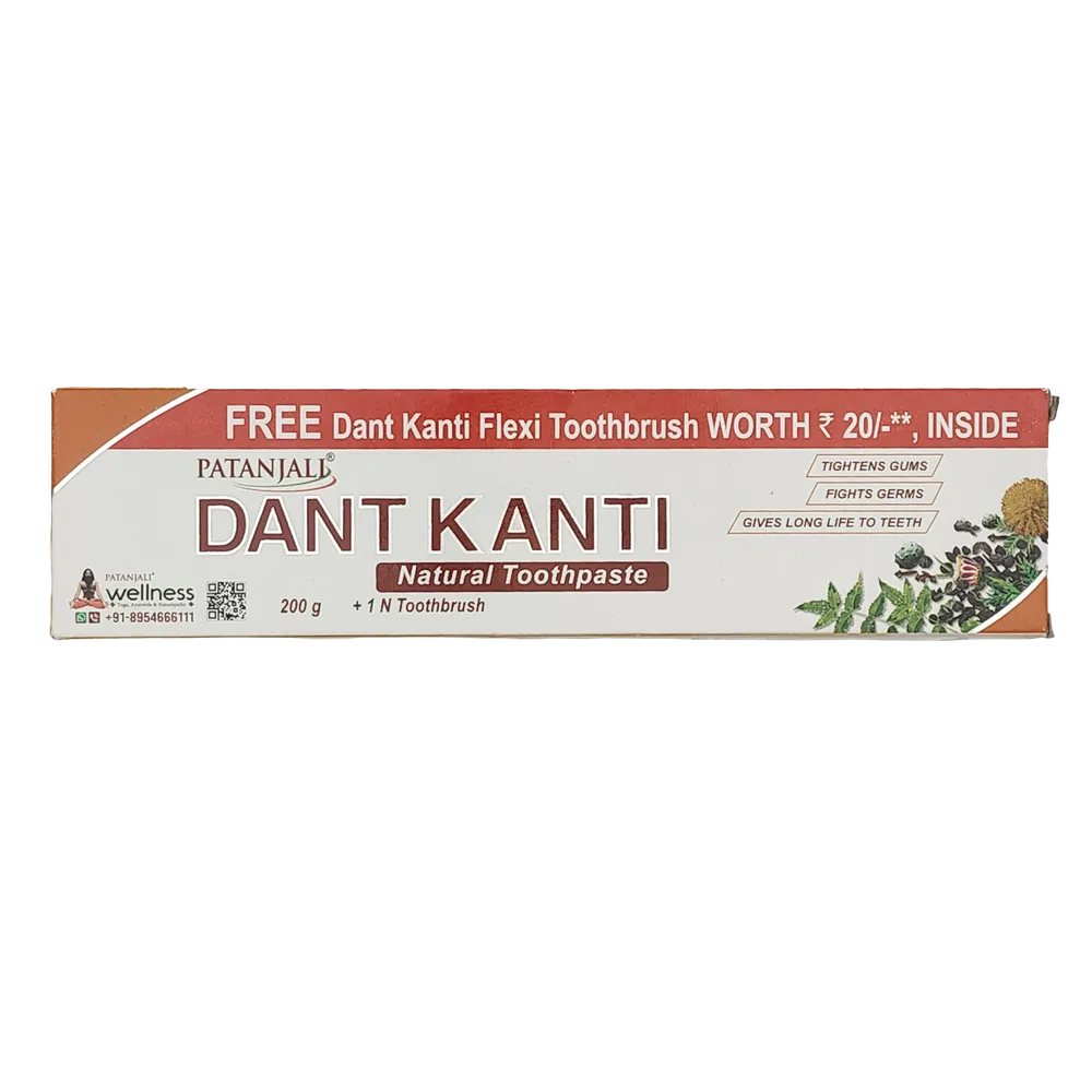 Pasta do zębów Natural Dant Kanti + szczoteczka do zębów Patanjali 200g