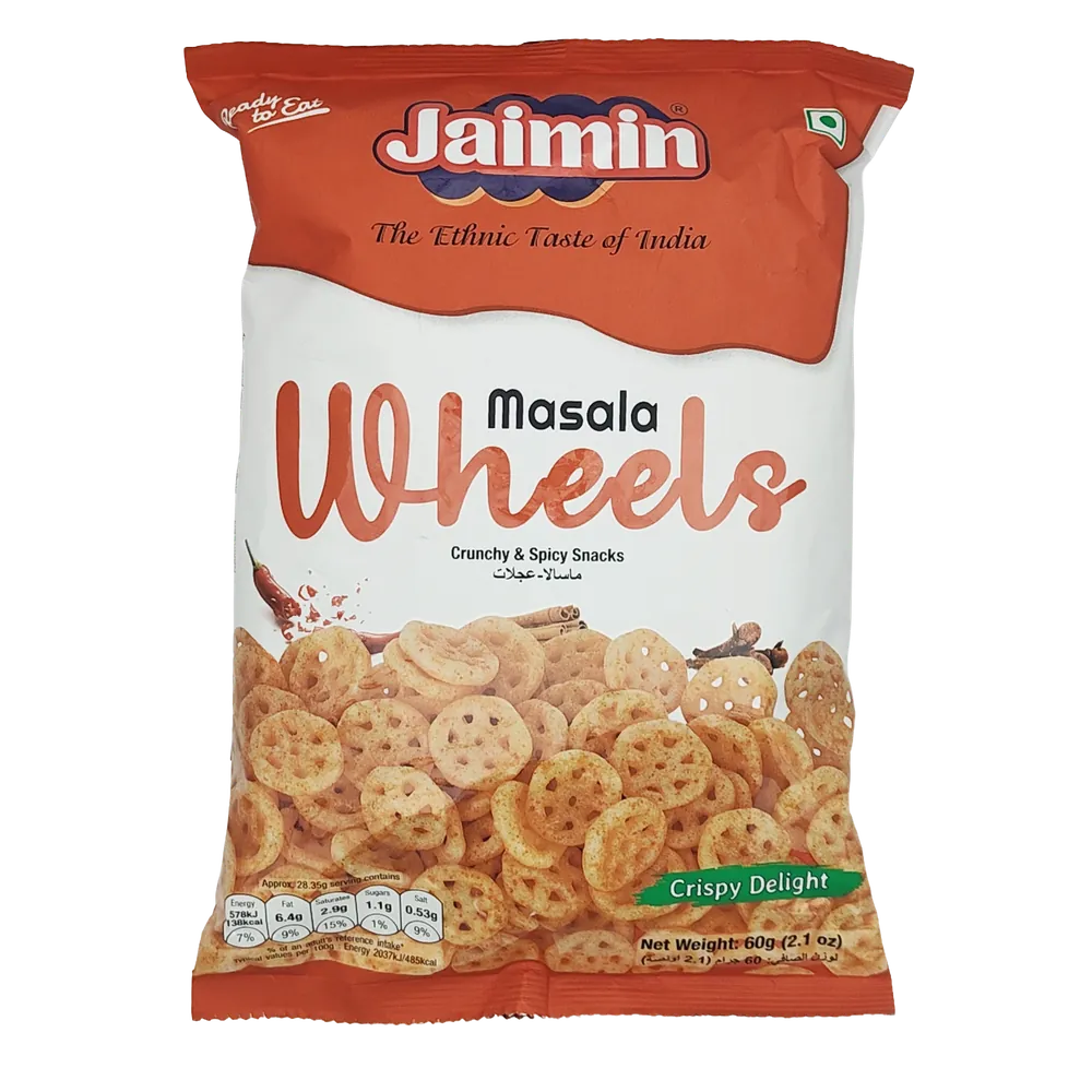 Chrupiąca przekąska Masala Wheels Crunchy & Spice Snacks Jaimin 60g