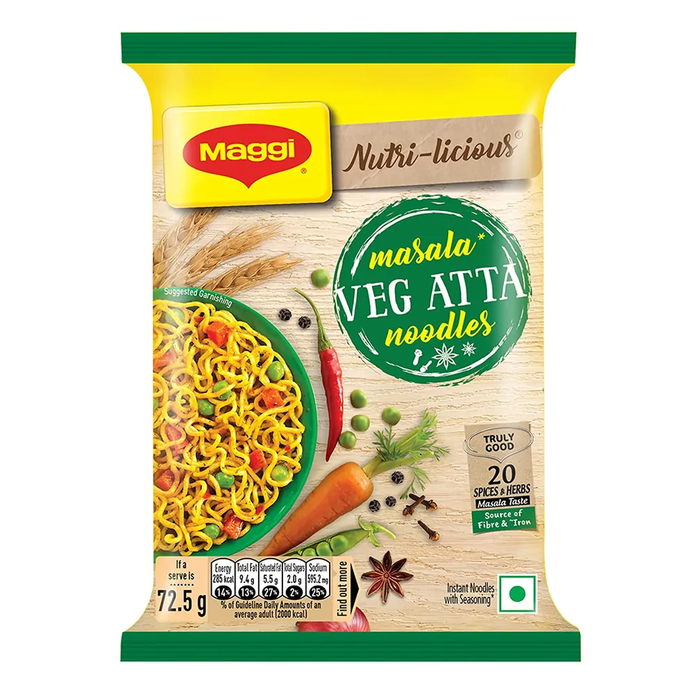 Instant whole grain vegetable pasta Veg Atta Noodles Maggi 72.5g