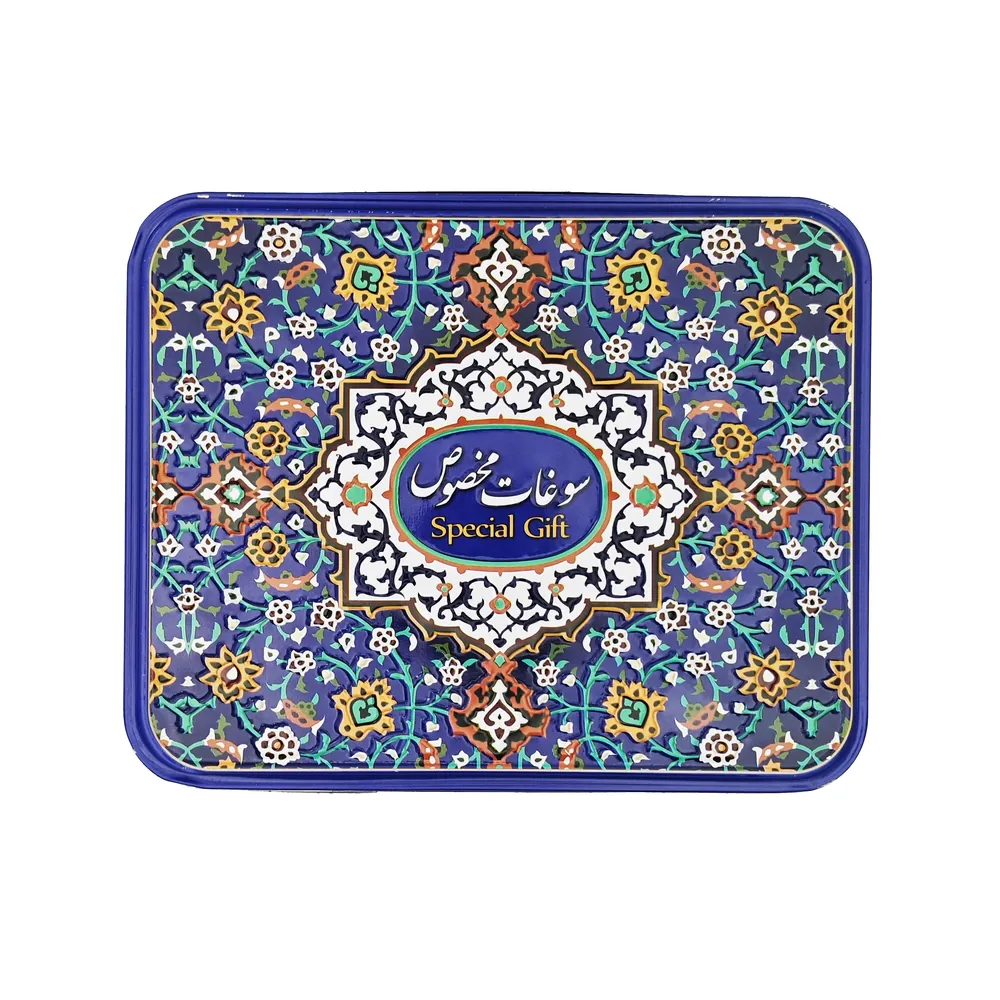 Premium Baklava Special Gift Persian Dessert in a Metal Box with Rose Motif 680g