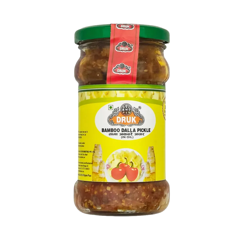 Pikle z pędów bambusa i chili Dalla w oleju Bamboo Dalla Pickle in Oil Druk 280g