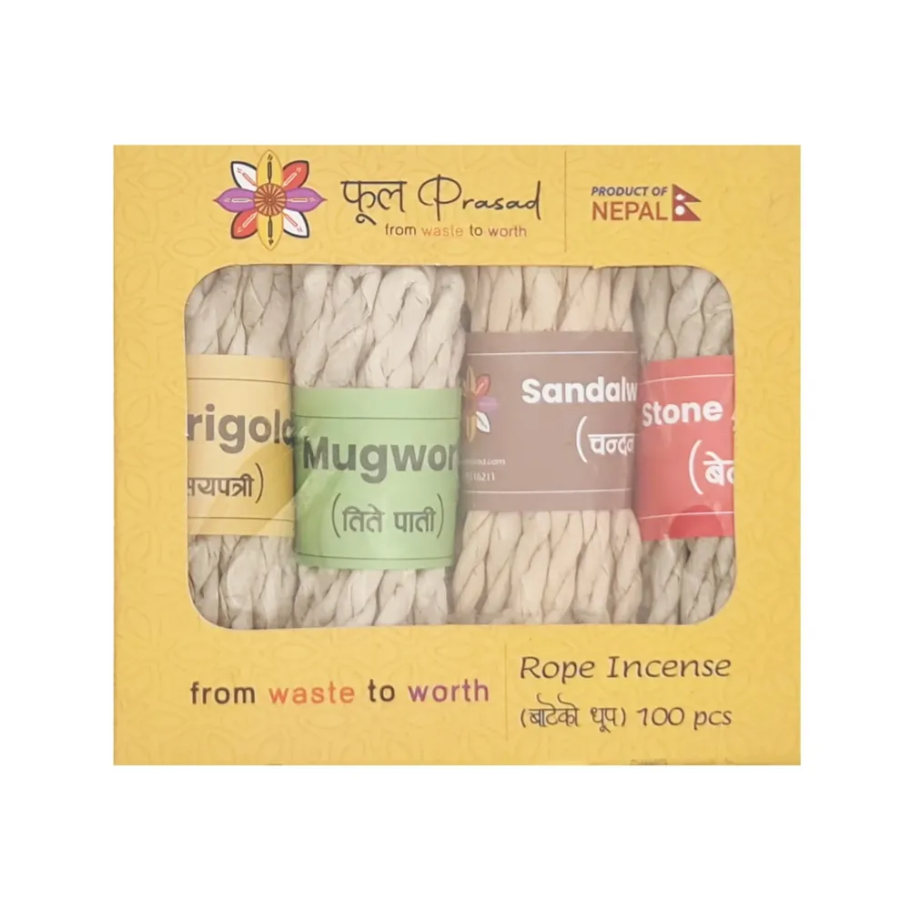 String incense sticks 4 types Phool Prasad 100 pcs.