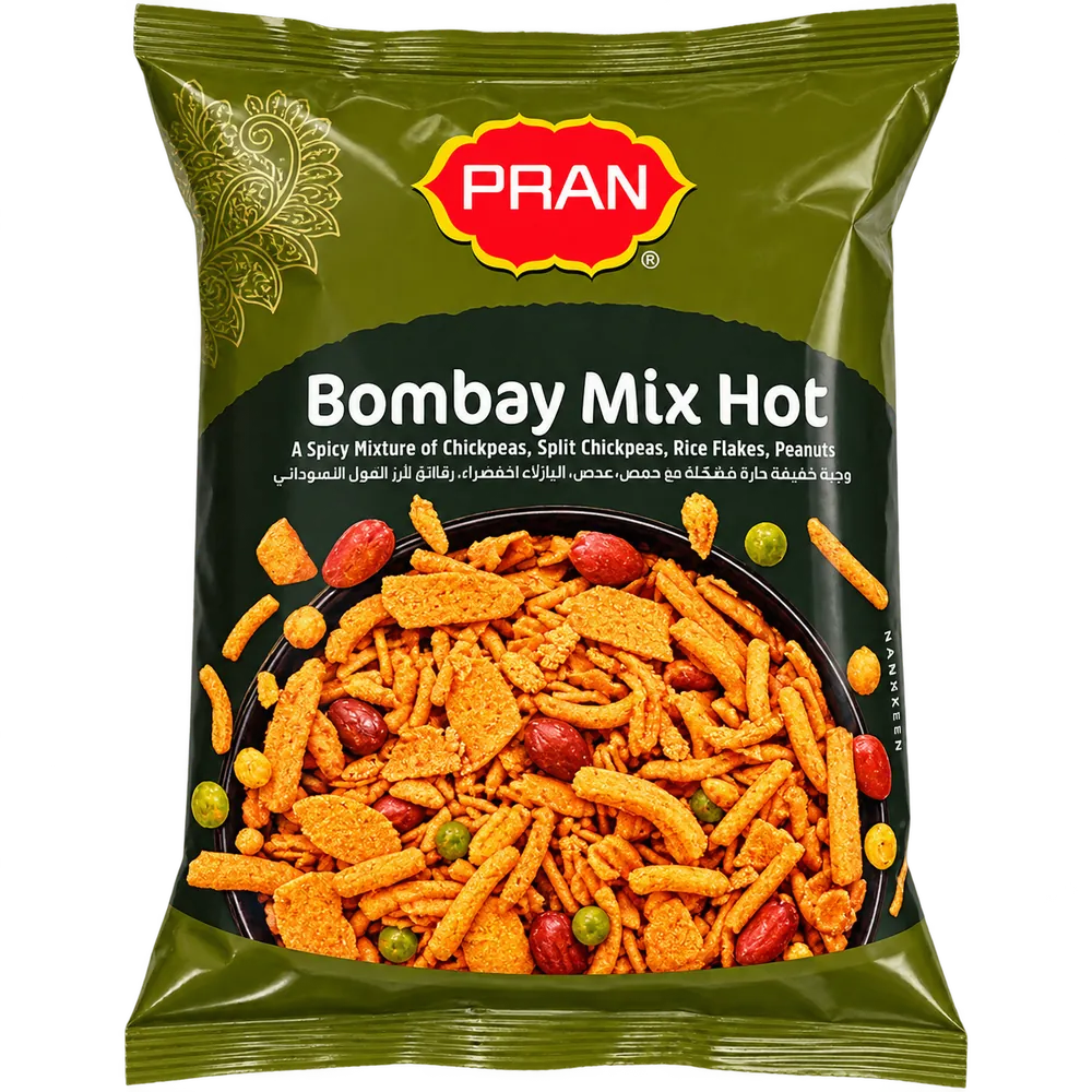 Spicy Indian Snack Bombay Mix Hot Pran 300g