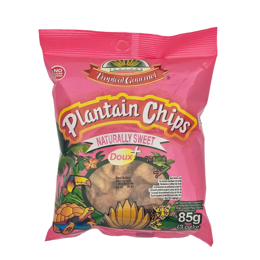 Naturalnie słodkie chipsy z plantanów Plantain Chips Naturally Sweet Doux Tropical Gourmet 85g