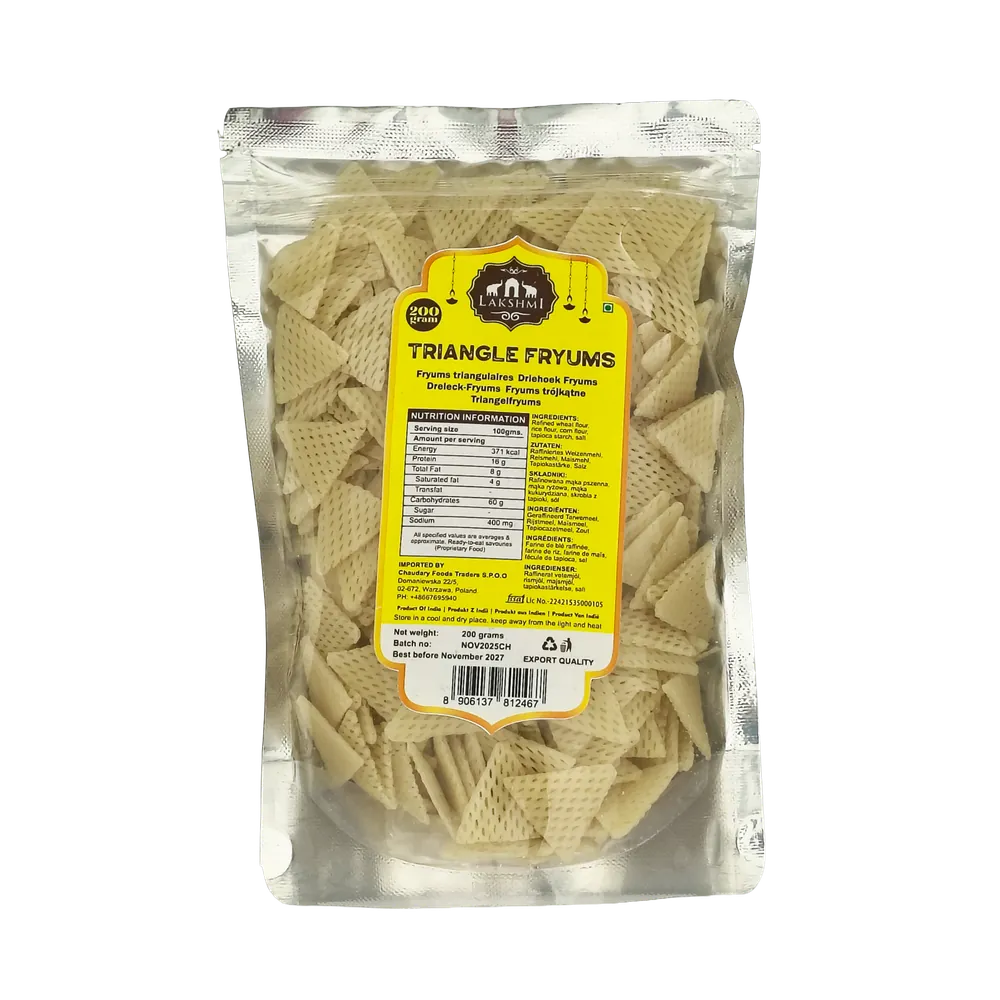 Crunchy Fryums Triangular Lakshmi 200g