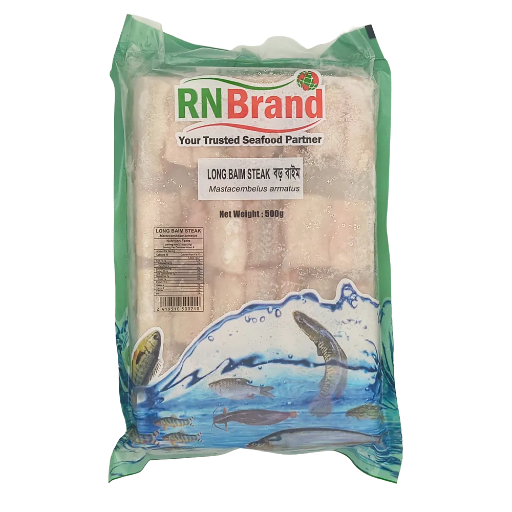 Frozen Long Baim Steak (Mastacembelus armatus) RN Brand 500g