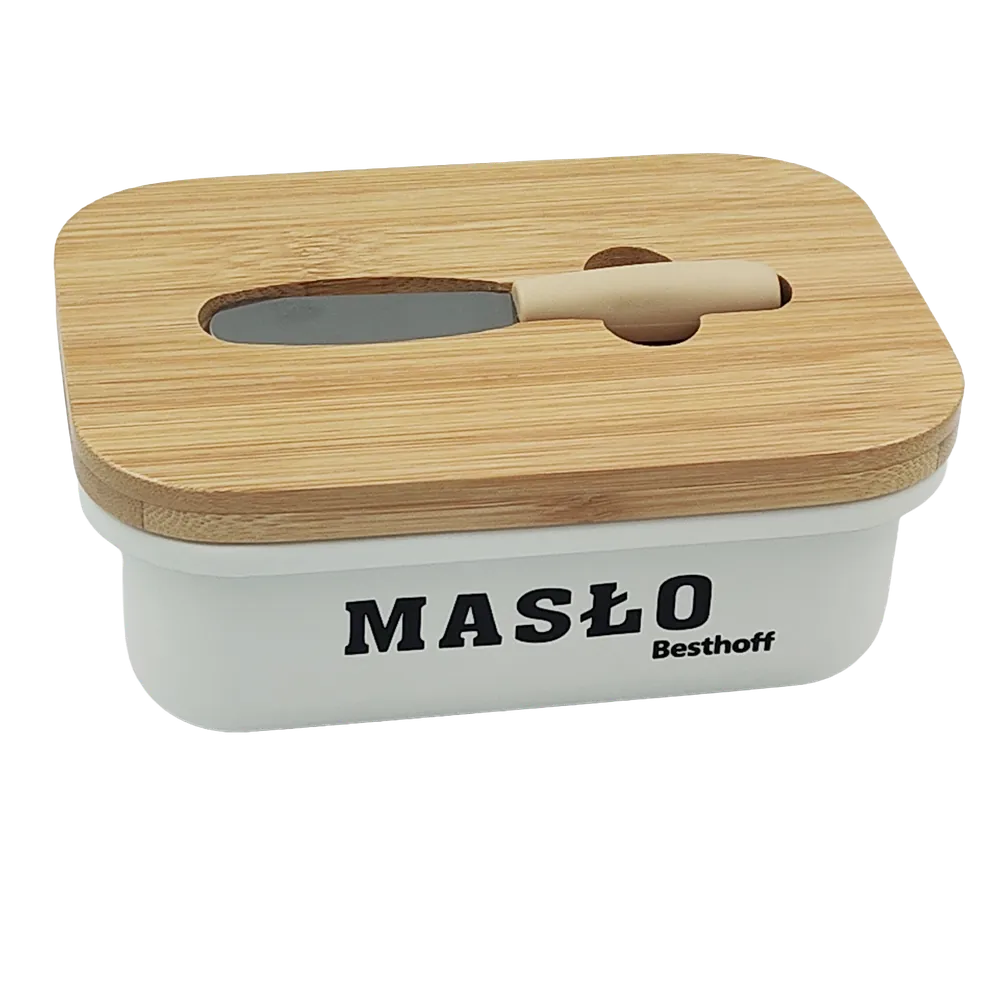 Maselniczka biała + nóż do masła 1502 Besthoff