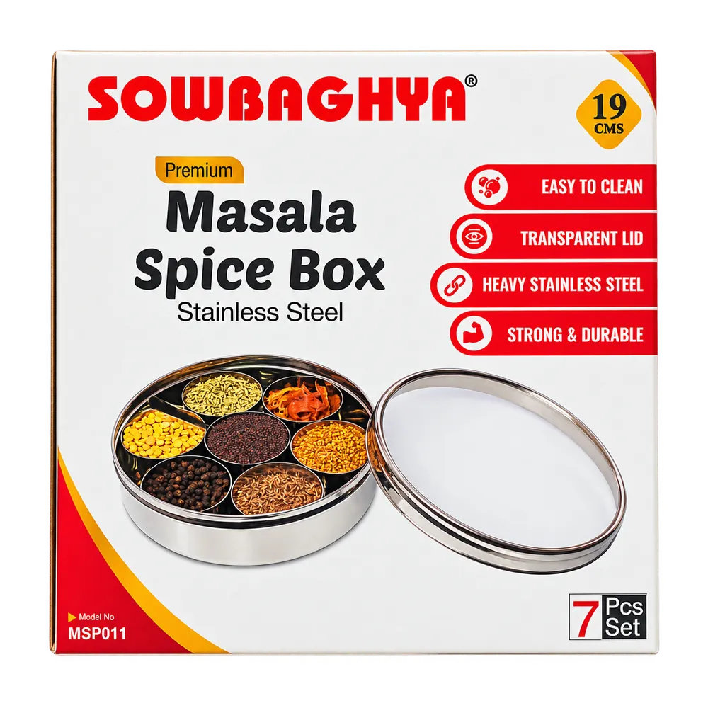 Silver Spice Organizer Masala Box Sowbaghya