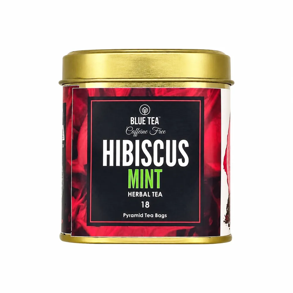 Herbata hibiskus z miętą Hibiscus Mint Herbal Tea Blue Tea 18 torebek