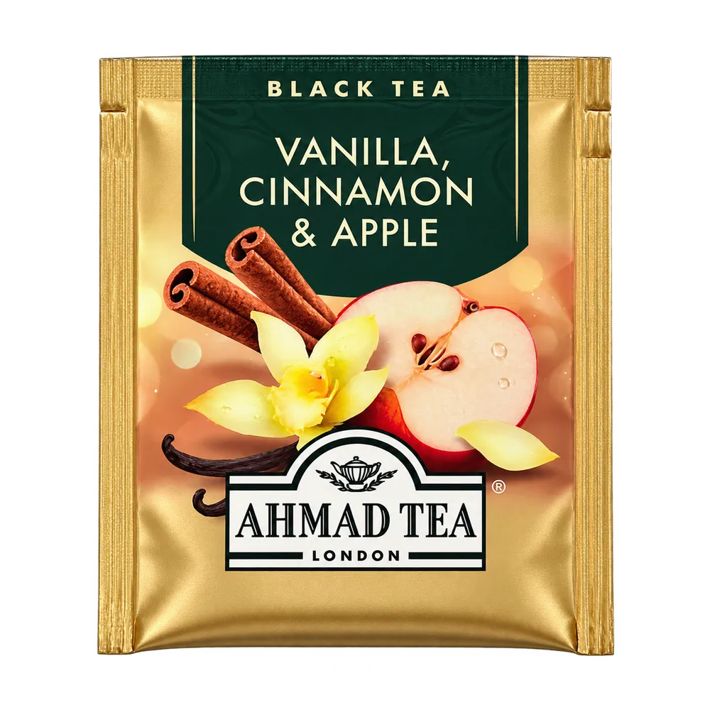 Herbata o smaku wanilii, cynamonu i jabłka Vanilla, Cinnamon & Apple Ahmad Tea 2g