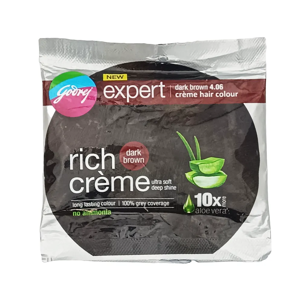Farba krem do włosów ciemny brąz Dark Brown Godrej Expert 20g+20ml